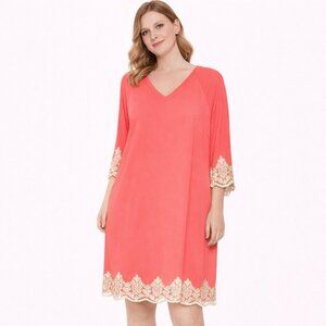 Cato summer dress v neck stretchy peach color Size: XL.